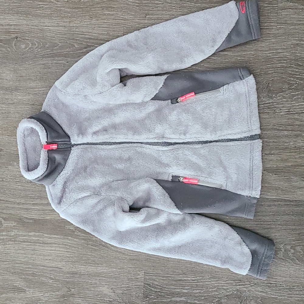 Girls' C9 Champion, Gray Fleece zipper jacket, size S (6-6x)